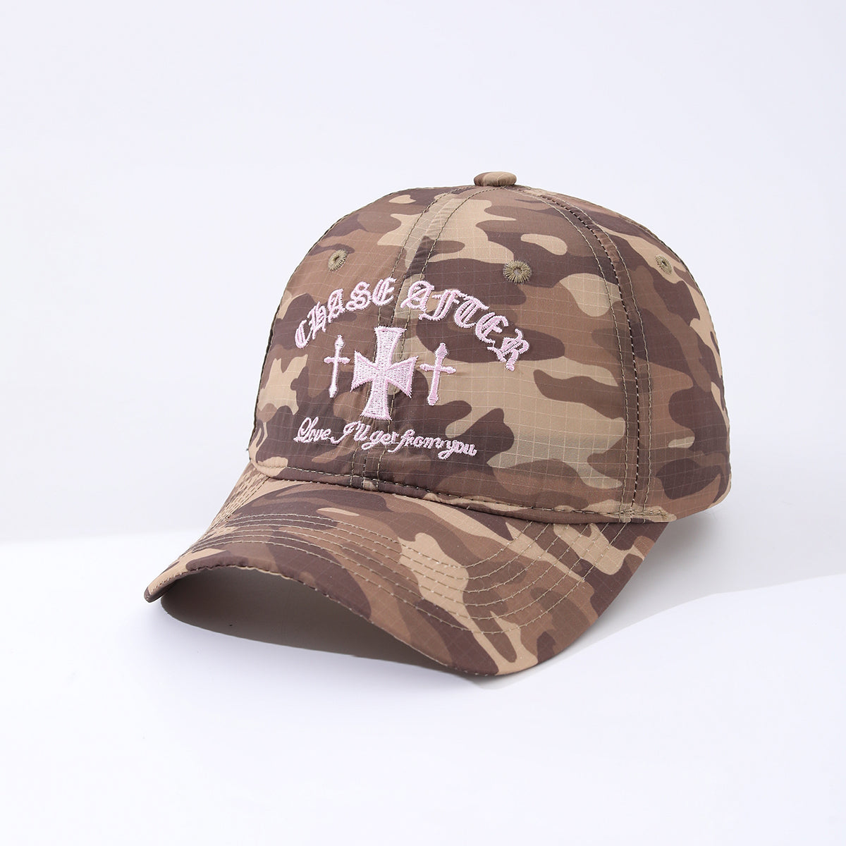 Unisex Color-matched Camouflage Embroidered Cross-shaped Quick-drying Adjustable Classic Fashion Baseball Cap Suitable For Outdoor Jungle Trips And Sports Activities