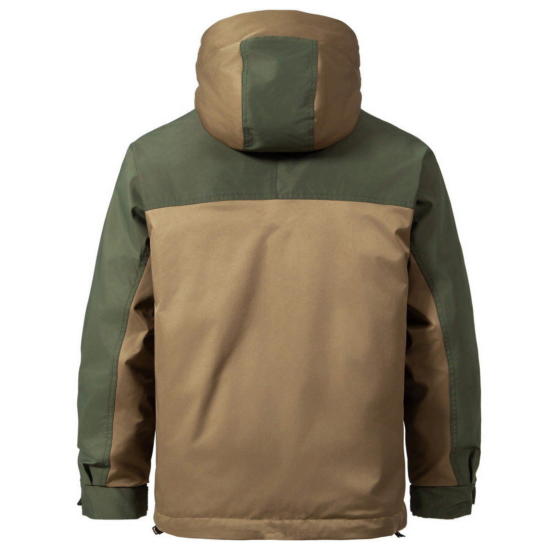 Mens American-style Functional Hooded Jacket With Dual Zippers